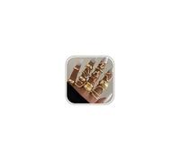 Gold Silver Chunky Rings for Women, Gold Chunky Ring Stackable Silver Knuckle Joint Ring Thick Open Adjustable Thumb Finger Rings for Women Teen Girls (Gold-14PCS)