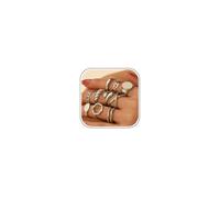Gold Silver Chunky Rings for Women, Gold Chunky Ring Stackable Silver Knuckle Joint Ring Thick Open Adjustable Thumb Finger Rings for Women Teen Girls (Gold-10PCS)