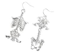 Gold/Silver Color Intricate Skeleton Cutout Dangle Earrings Vintage Gothic Styles Alloy Earring Punk Gothic Skull Dangle Earrings Floral Alloy Jewelry Gifts
