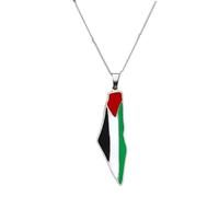 Gold/Silver Color Neckchains Adjustable Stainless Steel Collarbone Chain Palestine Map Pendant Clavicle Chains