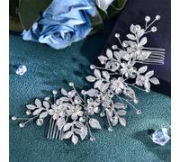 Gold Silver Color Wedding Hair Comb Accessories Alloy Leaf Side Combs Bridal Headdress Jewelry Hp843-S
