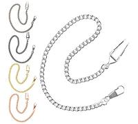 Gold/Silver Customizable Pocket Watch14 Inch Chain with Twisted Thick & T Bar & Lobster Clasps Custom Watch Chain Link Vest for Your Pocket Watch, WP103, Retro