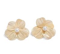 Gold/Silver Earrings for Women, Personalized flower earrings,fashionable and simple large Earrings Metallic style earrings Earrings Cuffs for Women (M)