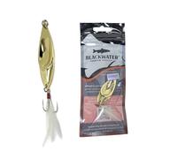 Gold Silver Fishing Spoon Lure Spinner Salmon Trout Pike Sea Trout Feather Tail Feathered White Silver Tinsel Bucktail Mackerel Long Cast Shiny Casting Fast Sink Boat Spoon Wedge (20 Gram Gold)