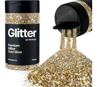 Gold Silver Glitter Shaker, 130g Chunky Glitter, Crafts 1/40" Metallic Flake Gold Silver Sequins, Resin & Epoxy Crafts, Decorating, Halloween, Christmas Nail, Face, Hemway