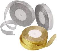 Gold Silver Glitter Sparkle Organza Ribbon 3mm 6mm 10mm12mm Xmas Gift Wrapping by Accessories Attic (Silver, 25)