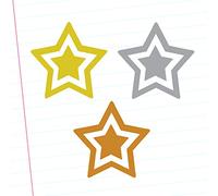 Gold, Silver/Grey, Bronze Star Teacher Stamps. 3 Stamp Set, 22mm, Self-Inking, Reinkable