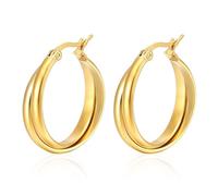 Gold Silver Hoop Earrings for Women Three Circle Two Circle Intertwining Earrings Polished Chunky Hoop Earrings Fashion Jewelry Gift (style1)