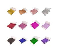 Gold Silver Leaf Sheets, 240 Pcs 12 Colors Gold Leaf, Coloured Foil Sheets for Craft Art DIY Nails Picture Frames Multi Artistic Decoration