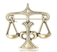 Gold Silver Libra Constellation Brooch Men'S And Women'S Metal Banquet Brooch Pin, Gold