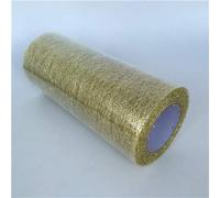 Gold Silver Mesh Tulle Roll Width 15cm Spool Fabric Ribbon 9.2m/roll DIY Skirt Gift Craft Party Chair Sash Wedding Party Decoration Disorderly Gauze Roll Hair Decoration (Color : Gold)