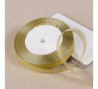 Gold Silver Organza Ribbon 6-10-12-15-20-25-38mm Glitter Metallic Ribbons for Wedding Cake Decoration DIY Craft Supplies-12mm Gold-Length 25yards