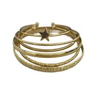 Gold Silver Plated Bangle Bracelets Set for Women Boho Indian Multi Layer Stackable Textured Bracelet Vintage Chunky Bangle for Friend Birthday Party Jewelry, One Size, Metal, no gemstone