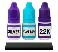Gold, Silver & Platinum Testing Kit 30-40 Tests 22K .999 .925 Silver Platinum Solutions with 2x2 Test Stone Precious Metal Tester Real/Fake Check Analysis Analyzer Kit