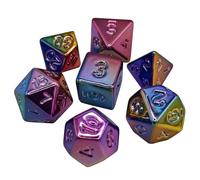Gold/Silver/Rose/Rainbow Electroplated Dice Set - Treasure TTRPG Dice Set - Polyhedral Dice for Tabletop RPG Gaming and Tabletop RPGs - CHOOSE YOUR OWN (Rainbow)