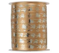 Gold/silver santa sleigh print curling ribbon 10mm x 2 Metres cut from roll