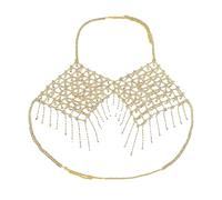 Gold Silver Sexy Body Chains for Layered for Bikini For Bra Waist ChainAdjustable For Rhinestone For Fringe Summer Women Jewelry Beach for Prom Nightclubs Lingerie Chain Accessories (Model 1)