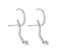 Gold/Silver Snake Shape Earrings Retro Ear Clip Elegant Animal Ear Studs Trendy Ear Jewelry Accessory Party Ornament