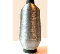 Gold & Silver Thread Yarns Metallic Embroidery Cones 10,000 Meters Strong Threads (Silver)