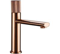 Gold Single Hole Bathroom Faucet Brass Sink Mixer Tap Hot & Cold Water Control Swivel Deck Mount Modern Luxury Design for Sink & Vanity