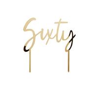 Gold 'Sixty' Acrylic Cake Topper