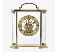 Widdop and Co Gold Mantel Clock with Handle Skeleton Movement - W2918