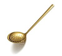 Gold Skimmer, Berglander Metal Strainer with Titanium Gold Plating, Kitchen Cooking Skimmers for Non-Stick Cookware, Dishwasher Safe, Easy to Clean