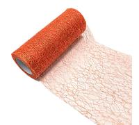 Gold Sliver Wire Tissue Tulle Roll Wedding Decoration Organza DIY Birthday Party Supplies Fabric Spool Tulle Tutu Dress 6" X 10 Yards (Orange)