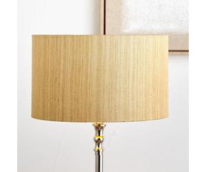 Gold Slubby Faux Silk Lampshade | Art Deco Gold Lined Cylinder Shade | Modern Drum Lamp Shades for Table Lamps and Floor Lamps (Gold, 45cm)