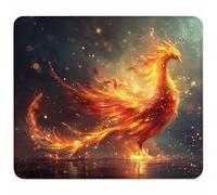 Gold Small Mouse Mat 250x200mm Gaming Mouse Pad Phoenix, Non-Slip Rubber Base, Waterproof Surface, Stitched Edges Mousemat, Compatible with Laser and Optical Mice Wear-Resistant, Gifts for Men J-3823