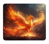 Gold Small Mouse Mat 250x200mm Gaming Mouse Pad Phoenix, Non-Slip Rubber Base, Waterproof Surface, Stitched Edges Mousemat, Compatible with Laser and Optical Mice Wear-Resistant, Gifts for Men 9-9710