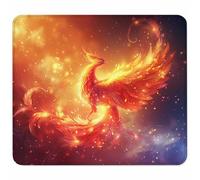 Gold Small Mouse Mat 300x250mm Gaming Mouse Pad Phoenix, Non-Slip Rubber Base, Waterproof Surface, Stitched Edges Mousemat, Compatible with Laser and Optical Mice Wear-Resistant, Gifts for Men M-9016