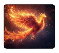 Gold Small Mouse Mat 400x300mm Gaming Mouse Pad Phoenix, Non-Slip Rubber Base, Waterproof Surface, Stitched Edges Mousemat, Compatible with Laser and Optical Mice Wear-Resistant, Gifts for Men J-2857