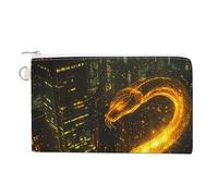 Gold Snake City Night Funny Coin Purse Portable Zipper Change Multifunctional Pouch Bag Gift for Men Women