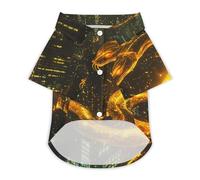 Gold Snake City Night Lightweight Dog Shirt Breathable Summer Clothes Casual Pet T-Shirts for Small Medium Large Dogs Cats