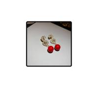 Gold Snake Earrings, Gold Snake Red Ball Dangle Earrings Unique Rhinestone Chinese New Year Earrings For Women A Sense Of Ritual Party Gifts Jewelry, Medium, Zinc Resin Rhinestone, No Gemstone