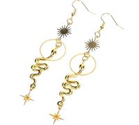 Gold Snake Shape Ear Studs Alloy Earrings for Women | Bright Luster, Elegant Chic Style, Comfortable Wear, Golden Finish, One Pair for Female Friends