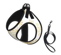 Gold Snowflake Christmas Xmas White,Pet Harness,Adjustable Reflective Dog Harness,Pet Leash Vest,S