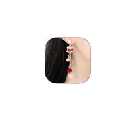 Gold Snowflake Long Tassel Drop Dangle Earrings for Women,Trendy Red Small Bell Asymmetric Dangling Earrings,Cute Festival Christmas Jewelry Gifts, L, Metal, No Gemstone