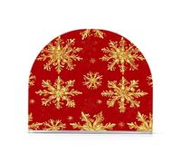 Gold Snowflakes Red Background Acrylic farmhouse napkin holder for outdoors, dining room freestanding napkin holder for kitchen home decor for outdoors, dining room