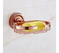Gold Soap Box All Copper Home Soap Dish/Creative Plate European Soap Rack Wall Mounted Soap Dispenser Draining, Rose Gold Soap Net