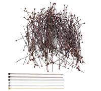 Gold Solid Brass Head Ball Pins,Silver Plated Solid Brass Ball Head Pins,Tarnish Resistant Antique Bronze Plated,for DIY Jewelry Making Earrings- Hypoallergenic (Red,16mm/0.63in 200pc)