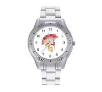 Gold Spartan Helmet Business Watch for Men Metal Band Watches Casual Gift Three-Hand Wrist Watch for Boyfriend Father