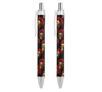 Gold Spartan Helmet Fashion Retractable Ballpointpen 0.5 Fine Writing Pens Black Ink Click Pen Office Supplies 2 PCS