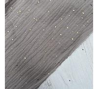 Gold Speckled Double Gauze 100% Cotton Fabric Dress Making Lightweight Muslin Baby Nursery Children Swaddle Blankets Scarves Summer Clothing | 55" - 140 cm Wide (per Metre, Nude)