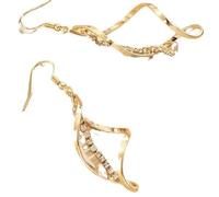 Gold Spiral Drop Earrings for Women Twisted Cubic Zirconia Drop Earring Hypoallergenic Alloy Hook Earrings Jewelry Accessories