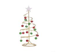 Gold Spiral Jingle Bell Tree 10.4 Inch Wrought Iron for Red