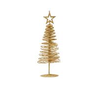 Gold Spirals Christmas Tree, Spirals Strips Decor Figurines Glittering Tabletop Trees With Star Toppers Table Decoration
