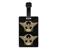 Gold SPQR Roman Imperial Eagle Luggage Tag with Name Card Privacy Cover ID Label for Travel Bag Suitcase
