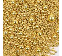 Gold Sprinkles, Edible Gold Pearl Sprinkles for Cake Decorating, 130g/4.6oz Candy Baking Decorations, Ice Cream Toppings and Cookie Decorating, Wedding Party Supplies